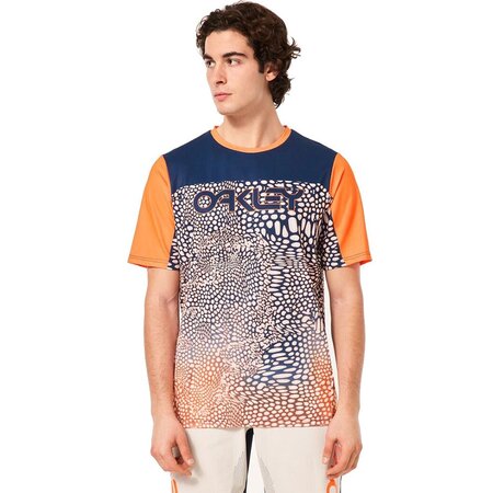 Tričko Oakley Maven Coast SS Jersey Distorted Frogskin Black/Orange