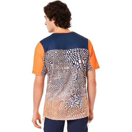 Tričko Oakley Maven Coast SS Jersey Distorted Frogskin Black/Orange