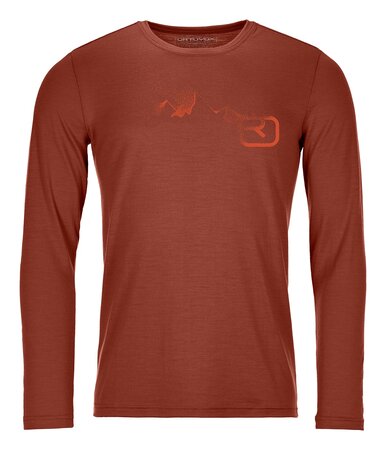 Tričko Ortovox 185 Merino Logo Spray LS | Clay Orange