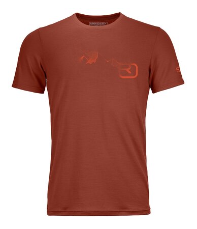 Tričko Ortovox 185 Merino Logo Spray TS | Clay Orange