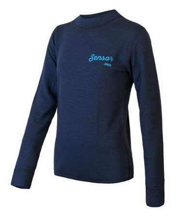 Tričko Sensor Merino DF Tee Ls Junior Deep Blue Tričko Sensor Merino DF Tee Ls Junior Deep Blue