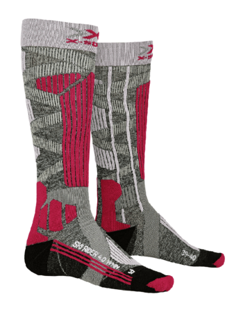 Lyžiarske ponožky X-Bionic Ski Rider 4.0 WMN Stone Grey Melange/Mineral Blue 20/21