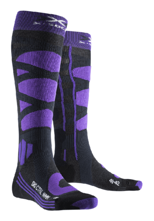 Lyžiarske ponožky X-Bionic Ski Control 4.0 WMN Charcoal Melange/Purple 20/21