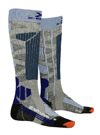 Lyžiarske ponožky X-Bionic Ski Rider 4.0 WMN Stone Grey Menalge/Pink 20/21