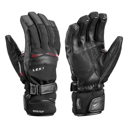 Lyžiarske rukavice Leki Performance S GTX Black/ Red 18/19