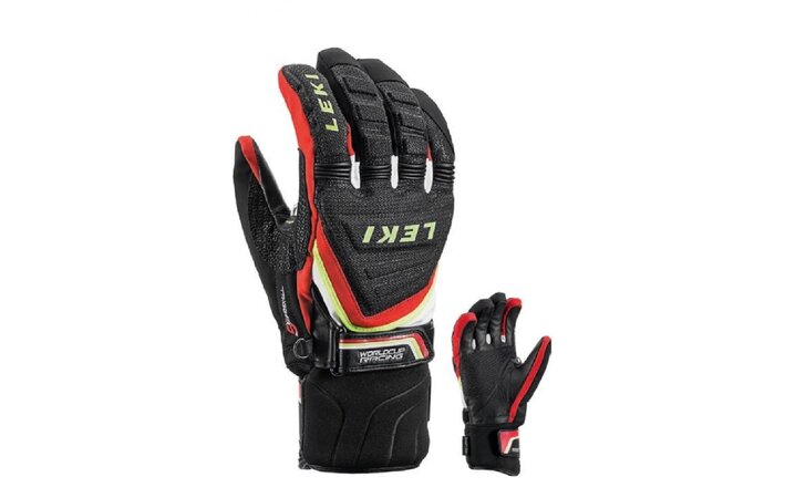 Lyžiarske rukavice Leki Race Coach C-Tech S Black/ Red/ White / Yellow 18/19