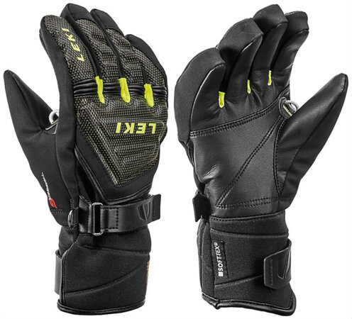 Lyžiarske rukavice Leki Race Coach C-Tech S JR Black/ Ice/ Lemon 19/20