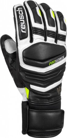 Lyžiarske rukavice Reusch Master Pro white / black / safety yellow 19/20