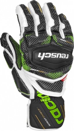Lyžiarske rukavice Reusch Race Tec 18 GS black / white / neon green 19/20