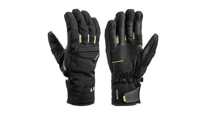 Lyžiarske rukavice Leki Progressive 7 S MF Touch black/ lime 19/20