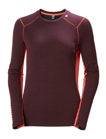 Dámske termo tričko Helly Hansen W Lifa Merino Midweight Crew Wild Rose