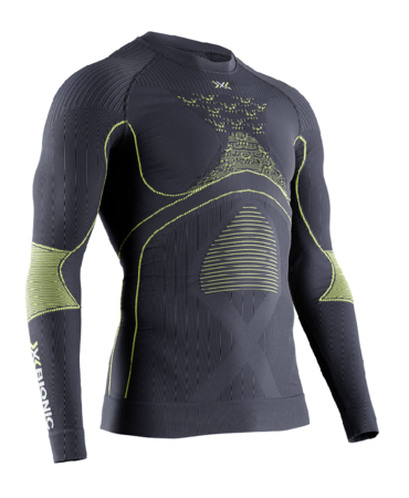 Pánske funkčné tričko X-Bionic Energy Accumulator 4.0 Shirt Round Neck LG SL Men Charcoal/Yellow