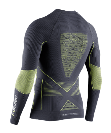 Pánske funkčné tričko X-Bionic Energy Accumulator 4.0 Shirt Round Neck LG SL Men Charcoal/Yellow