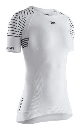 Dámske funkčné tričko X-Bionic Invent 4.0 Shirt RND Neck SH SL WMN Artic White/Dolomite Grey