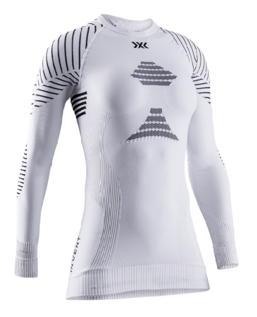 Dámske funkčné tričko X-Bionic Invent 4.0 Shirt Round Neck LG SL WMN White/Black