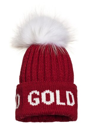 Čiapka Goldbergh HODD Beanie Real Racoon Fur Ruby Red 20/21