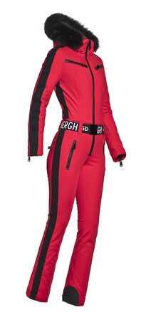 Zimný overal Goldbergh EMPRESS Real Fox Fur Ruby Red