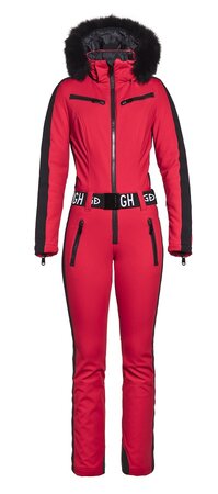 Zimný overal Goldbergh EMPRESS Real Fox Fur Ruby Red