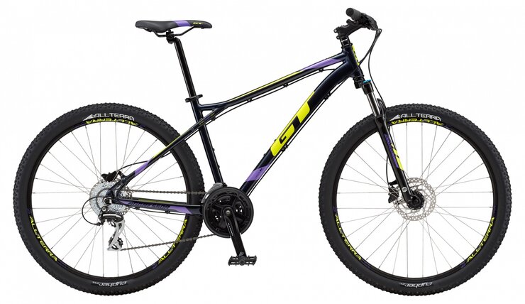 GT Aggressor 27.5" Womens Expert Gloss Blue/Neon Yellow