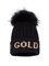 Čiapka Goldbergh Hodd Beanie Faux Fur Black/Gold