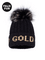 Čiapka Goldbergh Hodd Beanie Faux Pom Black/Gold