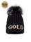 Čiapka Goldbergh Hodd Beanie Real Pom Black/Gold