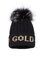 Čiapka Goldbergh Hodd Beanie Real Raccoon Fur Black/Gold