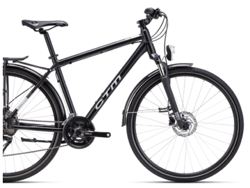 Bicykel CTM Tranz Trek Matná Čierna / Lesklá Strieborná 2025
