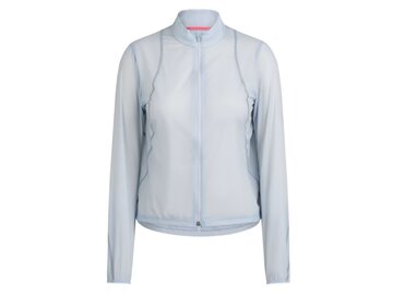 Dámska cyklistická vetruvzdorná bunda Rapha Svetlomodrá/Strieborná