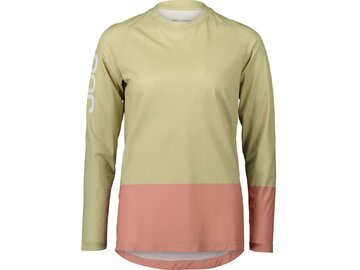 Cyklistický dres POC W's MTB Pure LS Jersey Prehnite Green/Rock Salt