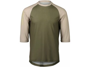 Cyklistický dres POC MTB Pure 3/4 Jersey Epidote Green/Light Sandstone Beige