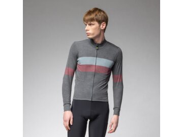 Cyklistický dres ALÉ Off Road - Gravel Wool Line Bordeaux