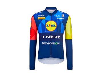 Cyklistický dres Replika Santini Lidl-Trek LS Tmavomodrá/Žltá