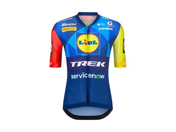 Cyklistický dres Santini Lidl-Trek RSL Team Tmavomodrá/Žltá