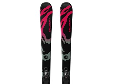 Lyže Salomon L QST Jr Black M + C5 GW J75 Black/Neon Punch 26/27