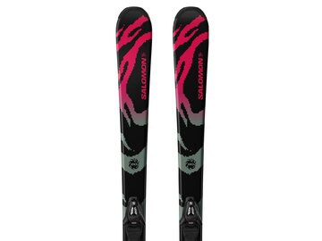 Lyže Salomon L QST Jr Black S + C5 GW J75 Black/Neon Punch 26/27