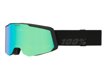 Okuliare 100% SNOWCRAFT S HiPER Goggle Black/Green - Mirror Green Lens