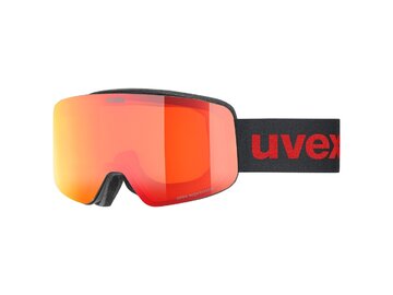 Lyžiarske okuliare Uvex Pwdr FM Black Matt DL/Red Clear