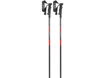 Lyžiarske palice Leki Hot Shot Anodized Black/Eloxal Grau/Eloxal Rot