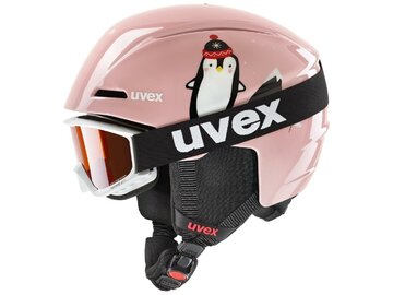 Detská lyžiarska prilba Uvex Viti Set (Viti + Speedy Pro) Pink Penguin
