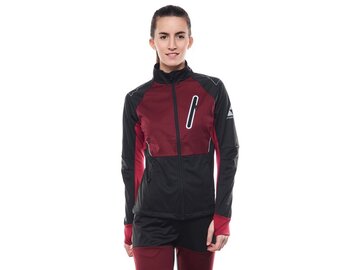 Dámska bunda Fischer Asarna Softshell Black/Burgundy