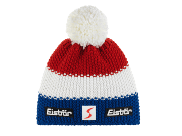 Čiapka Eisbär Star Pompon MU kids Modrá/Biela/Červená