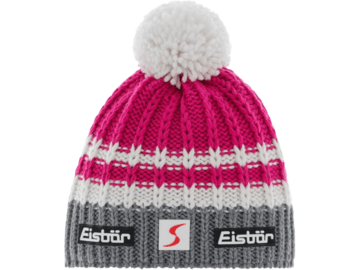 Zimná čiapka Eisbär Kova Pompon Graumele/White/Pittipink