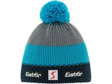 Zimná čiapka Eisbär Star kids Pompon Black/Azur/Grey