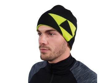 Zimná čiapka Fischer Logo Reversible Beanie Black/Neon Yellow