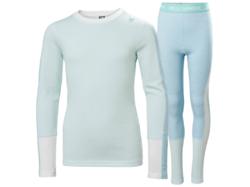 Funkčný set Helly Hansen JR Lifa Merino Midweight Light Cyan