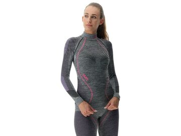 Termo Tričko UYN Lady Ambityon Uw Shirt Melange Turtle Neck Black Melange/Purple/Raspberry