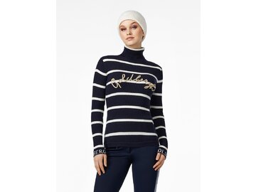 Sveter Goldbergh Mimi Long Sleeve Knit Sweater Breton Stripe Blue/Cream