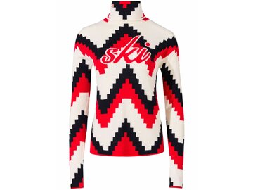Dámsky sveter Perfect Moment Chevron Roll-Neck Sweater Chevron Print/Red