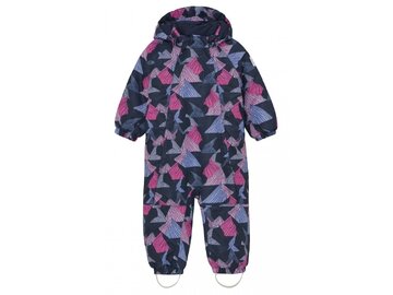 Detský overal Color Kids Coverall W. 2 ZIP AOP Pink Glo